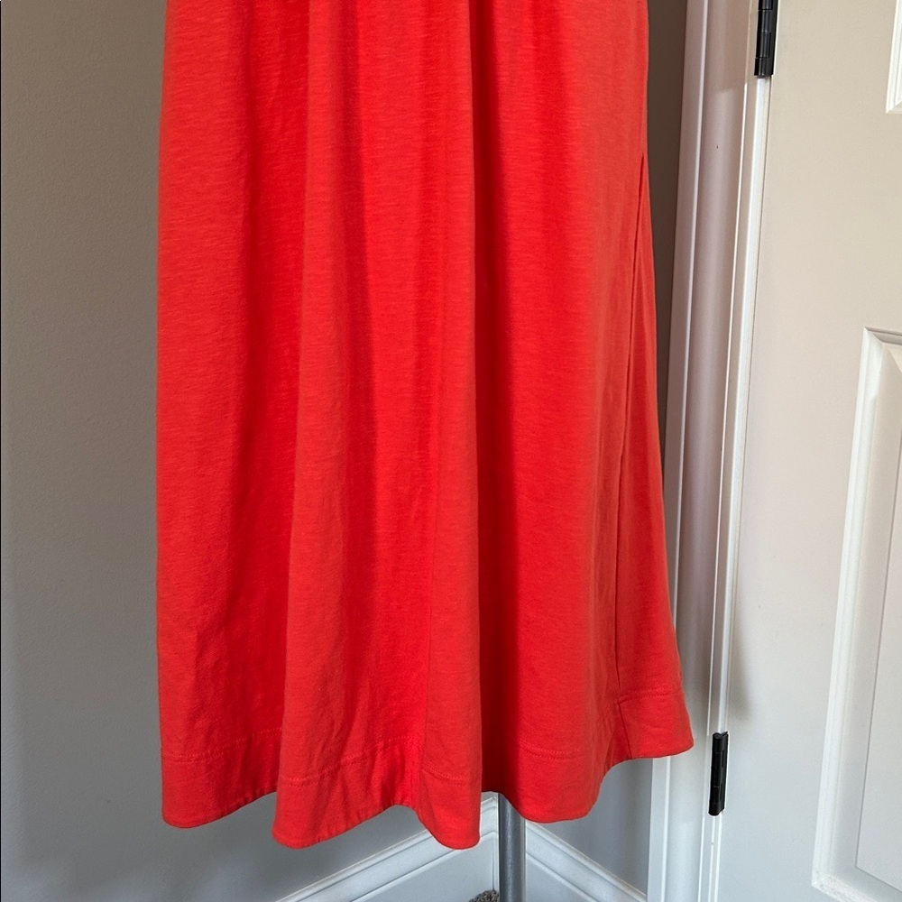 ME+EM Red Cut Out Back Midi Dress Organic Cotton Pockets Tie Back Sz 8 - Picture 6 of 16